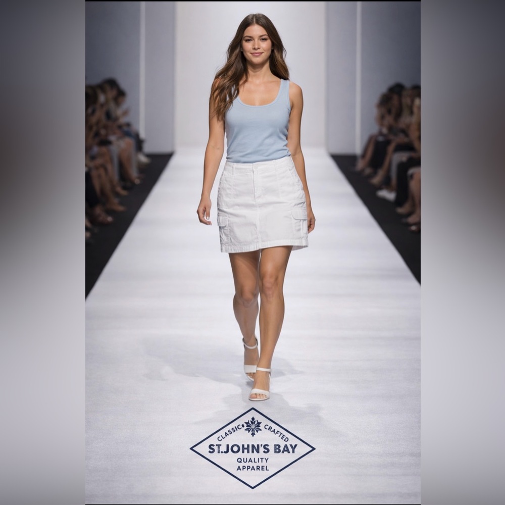 St. John's Bay Classic White Mini Skirt